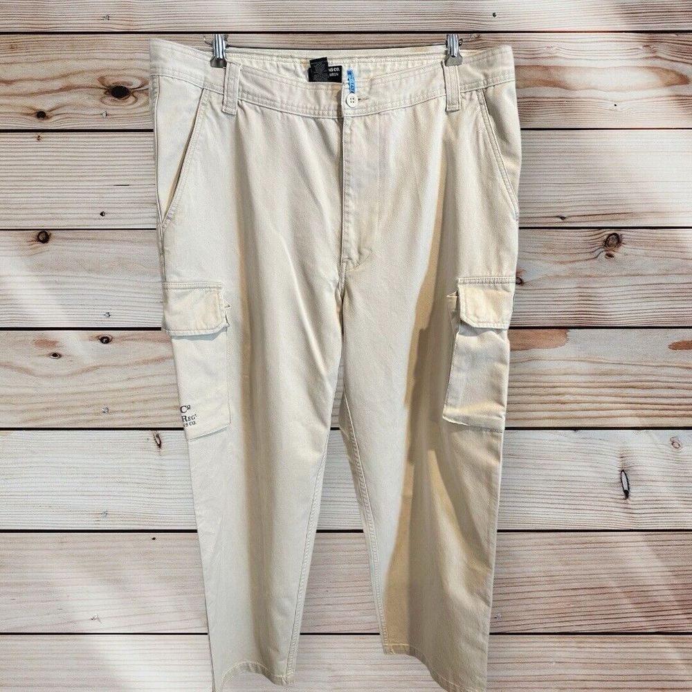 Vintage Ralph Lauren Polo Jeans Pants Mens 38x31.5 Khaki Cargo‎ Pockets Utility